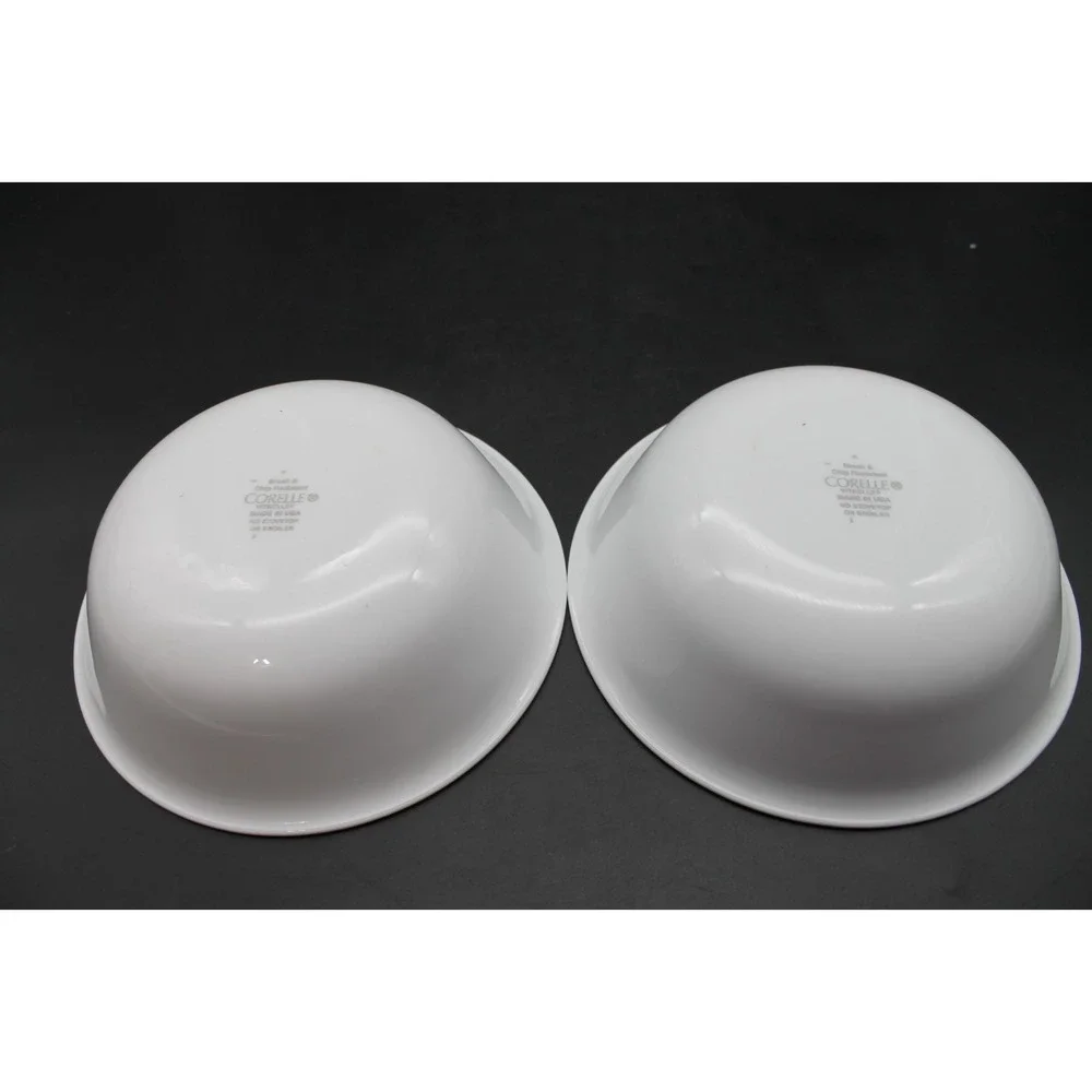 Set 4 Corelle Blue Band Blue Stripe Cereal Soup Bowls Vitrelle Made USA